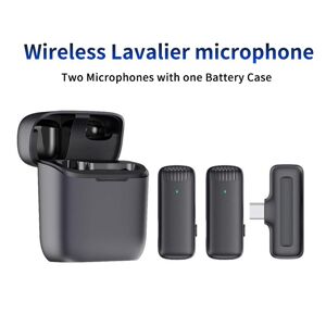 YJMP Wireless Lavalier Microphone One to two Mini Portable Noise Reduction Vlog Audio Video Recording Microphone For IOS Android Type-C Plug-and-Play