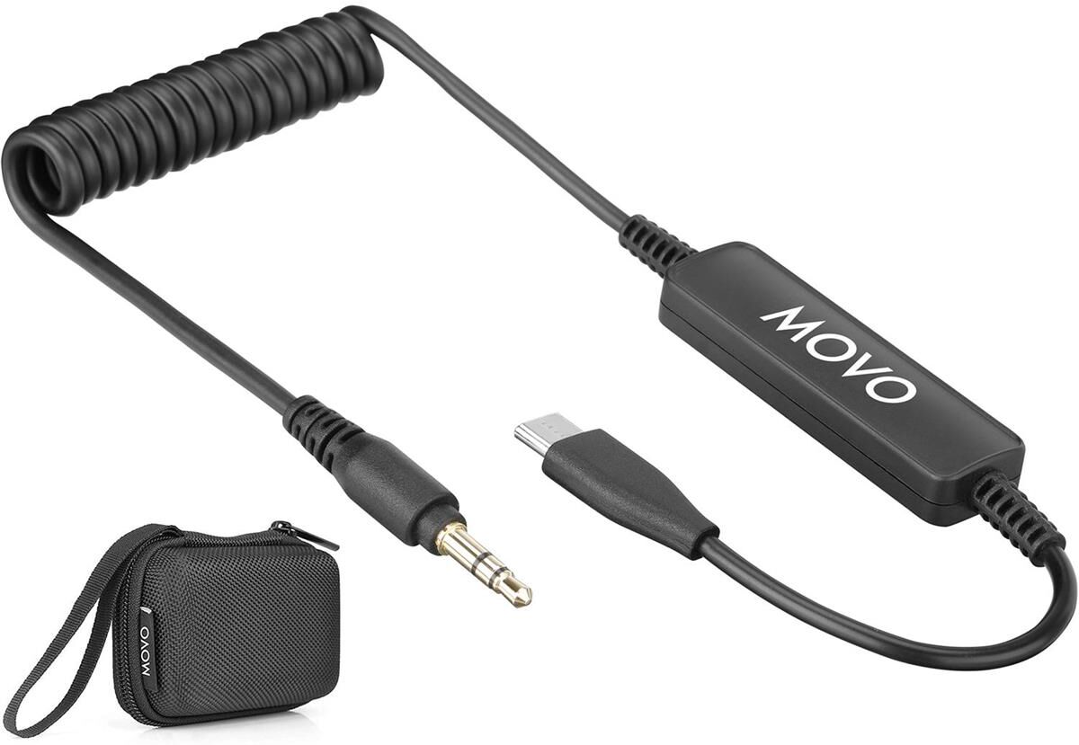 Movo Photo TCB4 Male 3.5mm TRS Mic Adapter Cable to USB Type-C for Smartphones