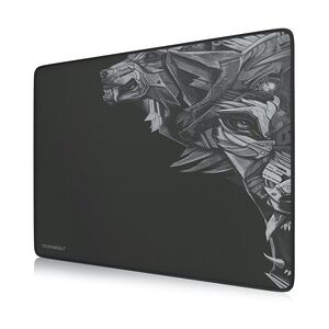 Titanwolf Gaming Mauspad XL, 440 x 350mm Mousepad mit Stoffoberfläche, Gummierte Rückseite, Wolfsmotiv rechts