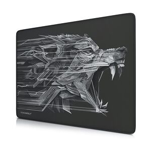 Titanwolf Gaming Mauspad XL, 440 x 350mm Mousepad mit Stoffoberfläche, Gummierte Rückseite, Wolfsmotiv