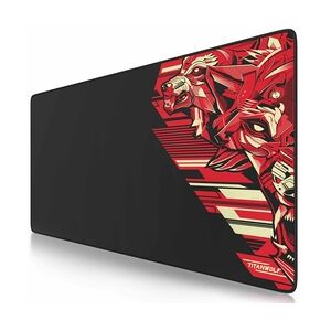 Titanwolf Gaming Mauspad XXL, glattes Stoffgewebe, Speed Mousepad 900 x 400mm große Fläche, Vector Rot