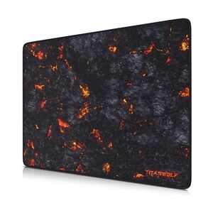 Titanwolf Gaming Mauspad XL, 440 x 350mm Mousepad mit Stoffoberfläche, Gummierte Rückseite, Lavamotiv