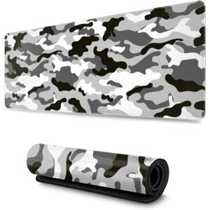 Sort Grå og Hvid Gaming Musemåtte Stor XL Camo Grå Lange forlængede puder Skrivebordsmåtte Camouflage Stor musemåtte til hjemmekontorindretningstilbehør Gamer