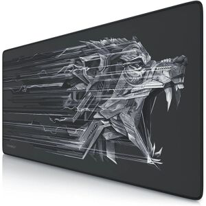 YIXI Speed Gaming Mouse Pad - Ekstra stor musemåtte 900 x 400 x 43 mm - Sort med Wolf Print