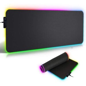 RGB gaming musemåtte XXL LED stor musemåtte 800 x 300 x 4 mm Musemåtte belysning Tastaturpude Ekstra USB-indgang til mus, tastatur eller mobiltelefon