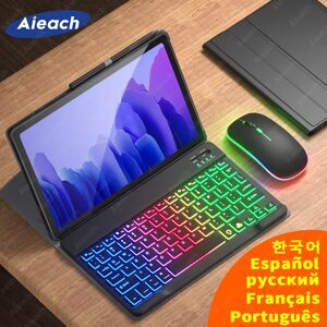 AIEACH Étui clavier et souris arc-en-ciel pour Samsung Galaxy Tab  Dock Lite  A7  A8  S7  S8