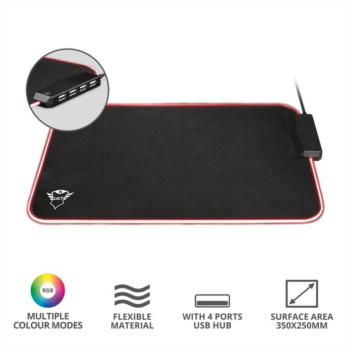 Trust Gxt765 Glide Flex Rgb Mousepad-black Rgb