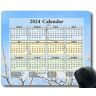 YENDOSTEEN Muismat 2023 Kalender Met Feestdagen,Gras Oren Licht Glare Mouse Pads