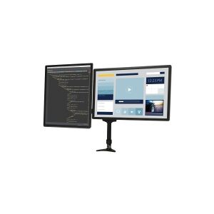 StarTech.com Desk Mount Dual Monitor Arm - Articulating - Supports Monitors 12 to 24 - Adjustable VESA Monitor Arm - Grommet or Desk Mount - Black (ARMDUAL) - Monteringssæt - justerbar arm - for 2 LCD displays - plastik, stål - sort - skærmstørrelse: 12-2