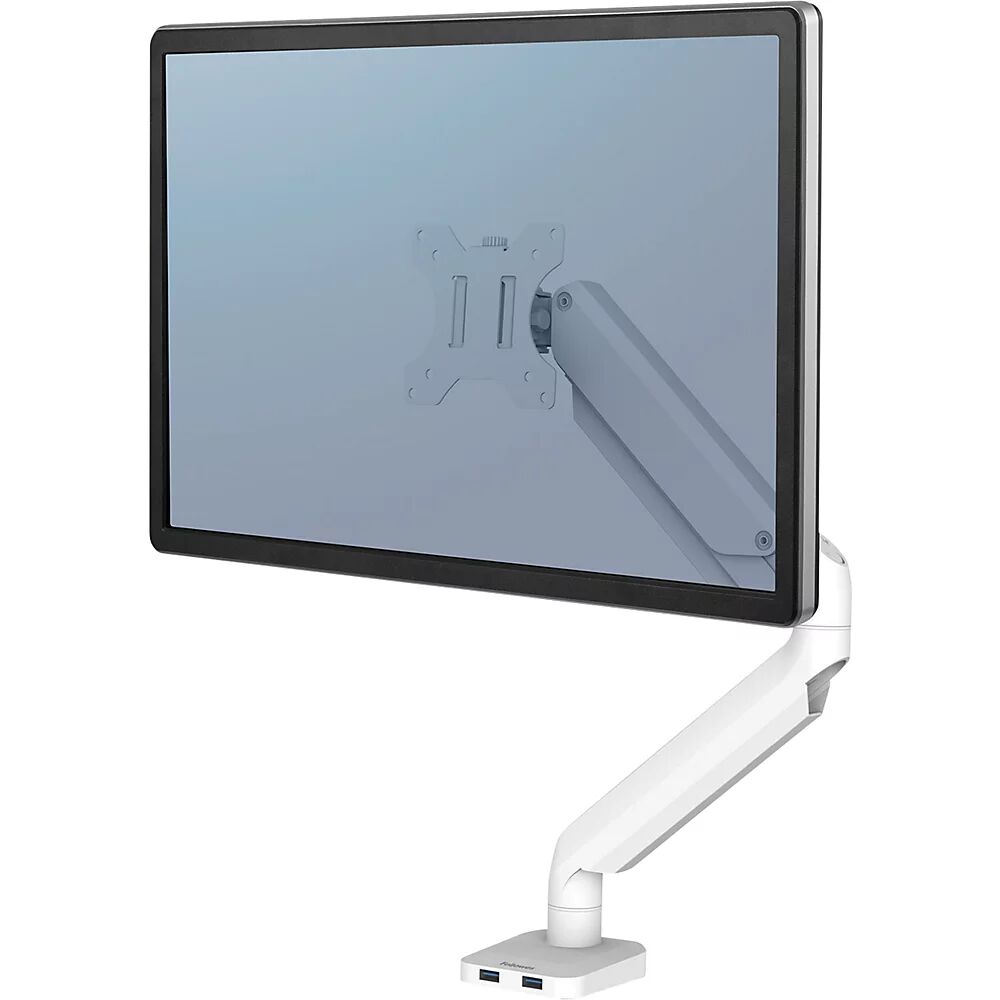 Fellowes Brazo para monitor de la SERIE PLATINUM, brazo simple para 1 pantalla, blanco