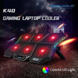 Coolcold Gaming – refroidisseur d'ordinateur portable RGB 12-17 pouces  écran Led  coussin de