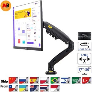 NORTHBAYOU Support de moniteur NB F80 avec ressort à gaz 17-27 pouces LCD LED  charge 2-9kg  bras à mouvement