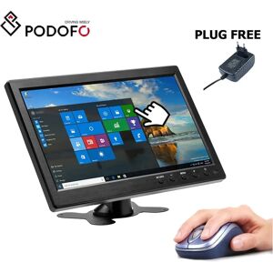 Podofo 10.1 pouces LCD HD PC moniteur Mini TV ordinateur affichage 2 canaux entrée vidéo moniteur de