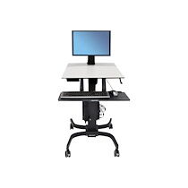 Ergotron WorkFit-C Single LD Sit-Stand Workstation - bureau assis/debout - rectangulaire - gris