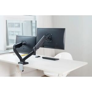 Symple Stuff Dual Swing Arm PC Monitor Mount Gas Spring Pneumatic Arms 19''-32" black 59.0 H x 92.0 W cm