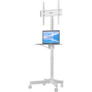 Folkert Fairmont Park White Floor Stand Mount with Shelving, Holds up to 25 kg. white 135.0 H x 53.0 W x 8.0 D cm