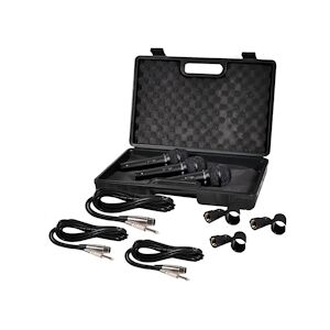 Soundlab Kit de 3 Microphones Dynamiques Soundlab G148KA avec Cordons et Mallette