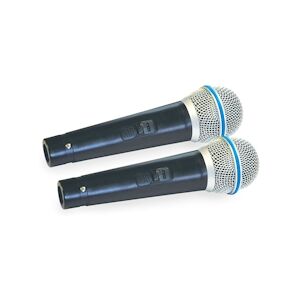 Lot de 2 Microphones de karaoké dynamique Mr Entertainer avec fil 600 Ohm