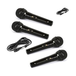 4 Microphones Chant KARAOKE Conférence, Musique Dynamique Unidirectionnel Noir/ Câble XLR-XLR 3m