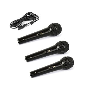 3 Microphones Chant KARAOKE Conférence, Musique Dynamique Unidirectionnel Noir/ Câble XLR-XLR 3m