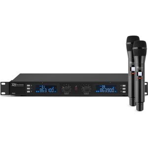 Power Dynamics PD632H Systeme de microphones sans fil UHF numerique a 2 canaux (20) avec 2 microphones - Kits de microphones