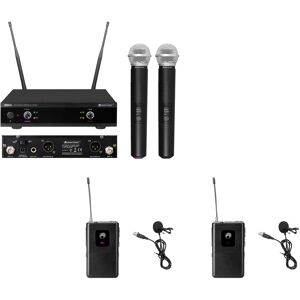 OMNITRONIC Set UHF-E2 Wireless Mic System + 2x BP + 2x Lavalier Microphone 531.9/534.1MHz - Systemes d?emetteurs portatifs