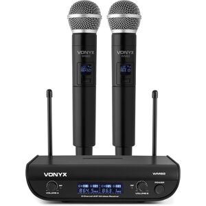 Vonyx WM82 Digital UHF 2-Channel Wireless Microphone Set with 2 Handhelds (ensemble de microphones sans fil UHF a 2 canaux) - Kits de microphones
