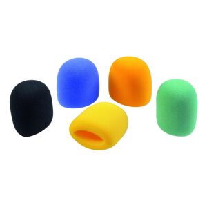 Jeu de bonnettes de microphone OMNITRONIC, 5 couleurs - Bonnettes de mousse et filtre anti-pop micro