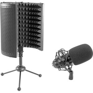 OMNITRONIC Set MIC CM-78MK2 Microphone a condensateur a large diaphragme + Systeme AS-04 Microphone de bureau-Absorbeur - Microphones de studio