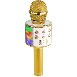 Max KM15G Micro karaoke avec haut-parleur et lumiere LED BT/MP3 LED Or - Microphones vocaux