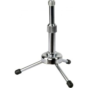 Showgear Desk Microphone Stand - Mini Chrome, 12-16 cm - Pieds pour microphones