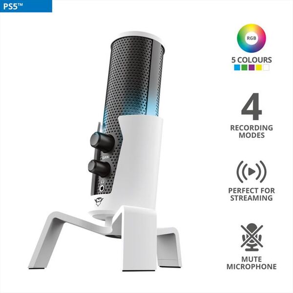 trust gxt258w fyru 4in1 streaming mic ps5-black/white