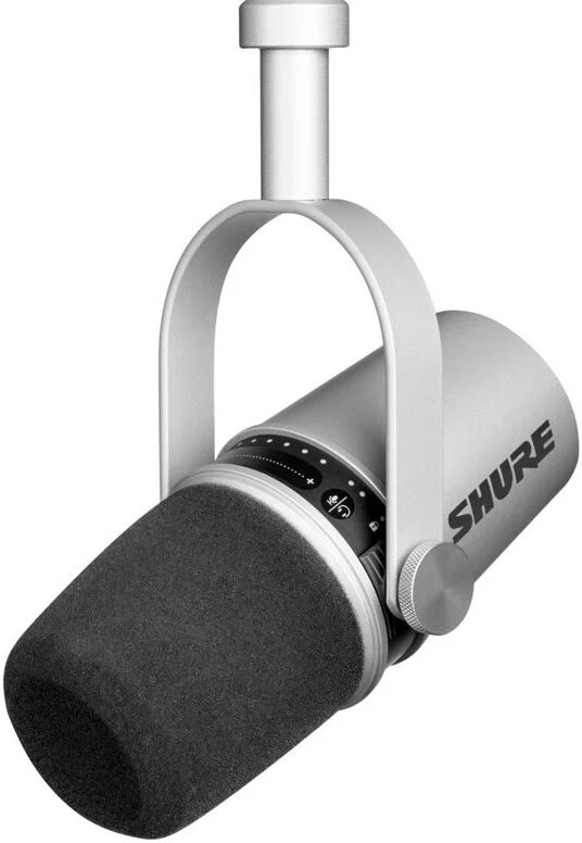 Shure mv7 microfone dinâmico para podcast xlr/usb prateado