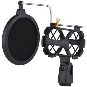 TOMTOP JMS Plastic Microphone Shock Mount Anti-vibration Mic Holder Stand with Pop Filter Universal Screw