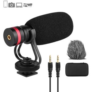 TOMTOP JMS Cardioid Directional Condenser Microphone with Anti-Shock Mount 3.5mm TRS and TRRS Audio Output