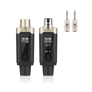 Tumuued Wireless Microphone Transmitter Wireless Microphone Transmitter Wireless Microphone Transmitter ABS Receiver System with Wired to Wireless Adapter for Condenser 5V/ Dynamic 48V Un
