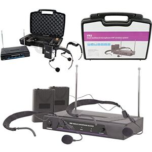 RCE Wireless QTX Wireless Wireless Microphones 2 Headphone Microphones + 1 Receiver + Case 1 Ricevitore + Valigia Black