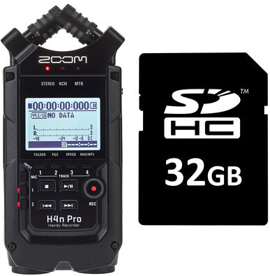 Zoom H4n Pro Black SD Card Bundle Schwarz