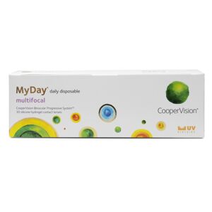 CooperVision MyDay multifocal (30er Packung) Tageslinsen (0.5 dpt, Addition Low (0,75 - 1,25) & BC 8.4) mit UV-Schutz