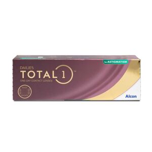 Alcon Dailies Total 1 for Astigmatism (30er Packung) Tageslinsen (-0.25 dpt, Zyl. -0,75, Achse 10 ° & BC 8.6) mit UV-Schutz