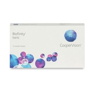 CooperVision Biofinity Toric (3er Packung) Monatslinsen (0 dpt, Zyl. -0,75, Achse 10 ° & BC 8.7)