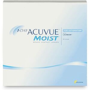 Johnson & Johnson 1-Day Acuvue Moist for Astigmatism (90er Packung) Tageslinsen (-9 dpt, Zyl. -1,75, Achse 10 ° & BC 8.5) mit UV-Schutz