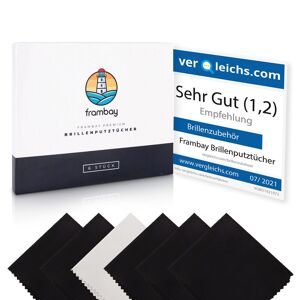 Frambay [6er Set Brillenputztuch Mikrofaser In Optikerqualität I - Sehr Gut schwarz 6