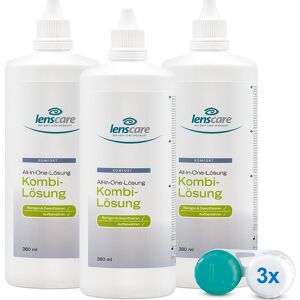 Kombi-lösung 3er Set Lenscare All-in-One-System Kontaktlinsen-Pflegemittel 3x380 ml
