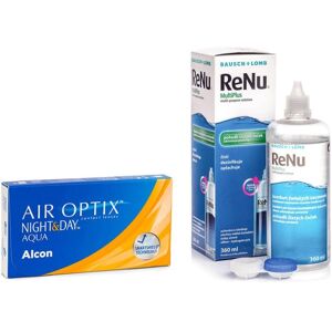 Air Optix Night & Day Aqua (6 linser) + ReNu MultiPlus 360 ml med etui