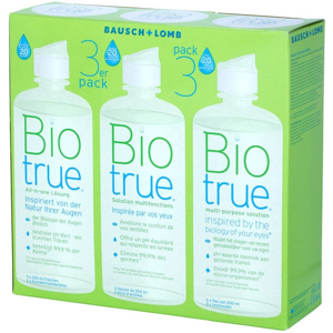 Bausch & Lomb Contactologie Biotrue Solution Multifonctions Lot de 3 x 300ml - Publicité