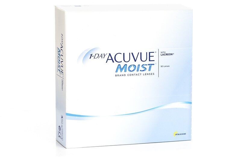 Acuvue contact lenses 1-DAY Acuvue Moist (90 lenses)