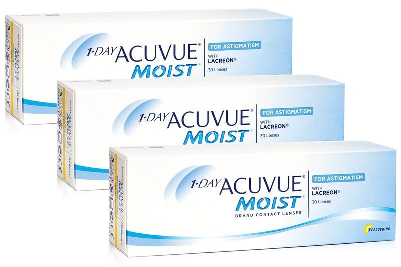 Acuvue contact lenses 1-DAY Acuvue Moist for Astigmatism (90 lenses)