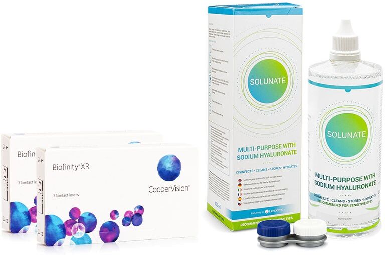 Biofinity contact lenses Biofinity XR CooperVision (6 lenses) + Solunate Multi-Purpose 400 ml with case