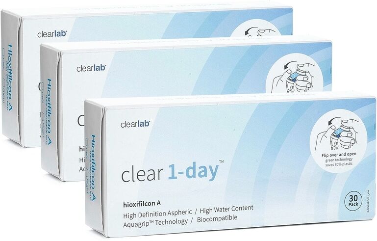 Clear contact lenses Clear 1-day (90 lenses)